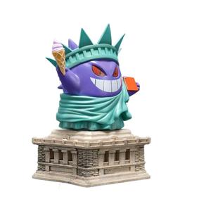 Figurine Gengar Pokemoned, Ornement Statuette du Travailleur de la Statue de la Liberté, Décoration de Bureau, Nouveaux Produits, Jouets, Cadeau - Product Image 4