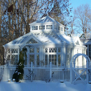 Gazebo de Metal con Decoración de Jardín, Casa de Cristal Blanco de Hierro Forjado, Personalizada, Gran Villa al Aire Libre - Product Image 2