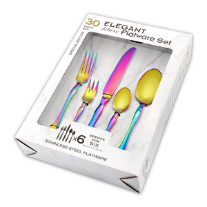 Juego De cubiertos modernos para mesa, Set De 20 piezas De vajilla chapada en oro De la línea aérea - Product Image 6