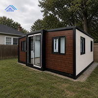Maison Modulaire Moderne à Double Aile de 20, 30 ou 40 pieds, 1 à 4 Chambres, Aménagement Personnalisé avec Drainage des Chambres et Fenêtres, Maison Conteneur