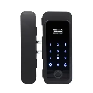 Intelligent Electric Smart Door Lock, Biometric Fingerprint Lock Keyless Touchpad Security for Glass Swing Door