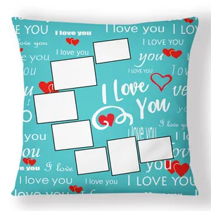 Sublimation Blank Pillow Cover Moon&I LOVE You Design Cushion Cover Home Decor Car Sofa Throw Pillowcase For Print LOGO Photo