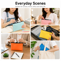 Étui à crayons en toile avec fermeture éclair 20x13cm 20g 11 couleurs Pochette cosmétique Papeterie Logo personnalisé OEM
