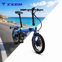 Vélo électrique pliable TXED à prix de gros, moteur 36V/250W, batterie lithium 280WH, cadre en alliage, frein à disque, pliage facile, pour la ville