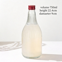 Bouteille d'eau en verre transparente vide de 100 ml, 200 ml, 350 ml, 500 ml, 750 ml pour jus, soda et autres boissons, avec bouchon à vis – Vente en gros