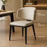 Ensemble de salle à manger minimaliste moderne avec dossier large et confortable et assise rembourrée douce pour salle à manger, restaurant et steak-house