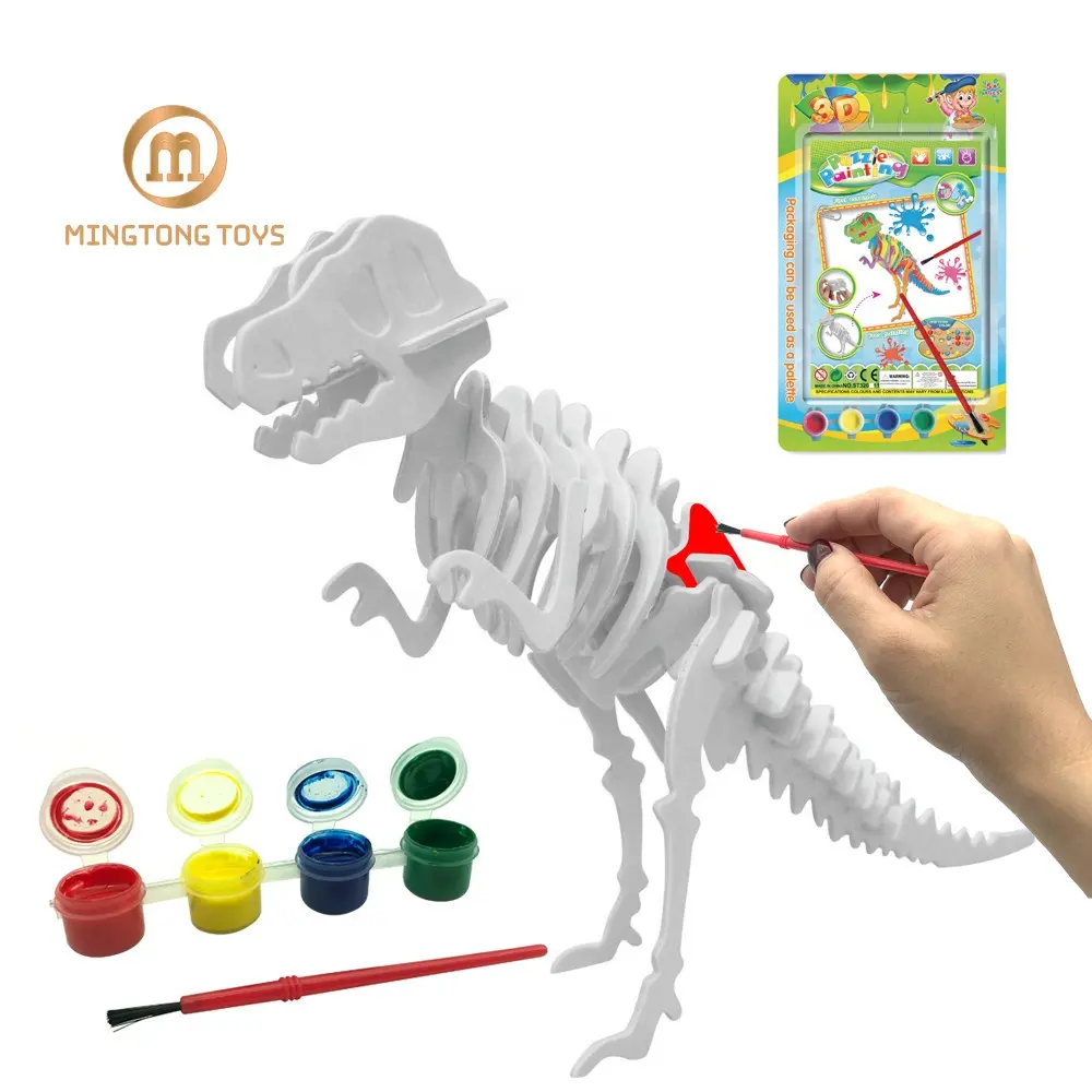 Set Puzzle Cat Mewarnai Kreatif, Kit Mainan Anak Menggambar Figur Hewan Melukis Dinosaurus