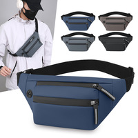 Sac banane étanche en PU avec fermeture éclair, sac de poitrine pour homme, sac de poitrine décontracté pour le sport, le cyclisme, la course à pied, les voyages, sac messager, sac de taille