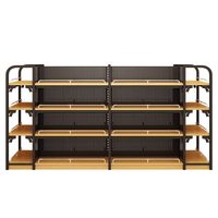 Étagère Gondole Modulaire Robuste en Métal Double Face, Design Autoportant à Dos Ajustable, pour Supermarchés et Commerce de Détail