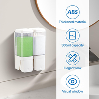 Distributeur de savon blanc mural pour la salle de bain à domicile, élégant et beau, en plastique, rechargeable, pour savon liquide pour les mains