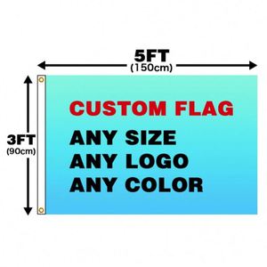 All Color Manufacturer 150D Polyester Flying Customized Logo Printing 3*5ft Custom <b>Flags</b> - Product Image 1