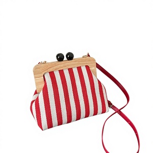 Sac à bandoulière populaire pour femme en toile rayée, style pochette, tendance célébrité, prêt à expédier, commande en gros mixte - Product Image 2