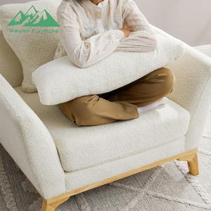 Set Sofa Kain Nordic Simple 1+2+3 Dudukan, Sandaran Tangan Kayu Solid dengan Bantal Empuk yang Nyaman - Product Image 4