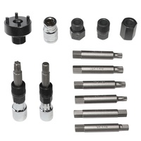 Kit d'outils de dépose de poulie d'alternateur en acier de 13 pièces avec embouts et douilles pour démontage de poulie de voiture