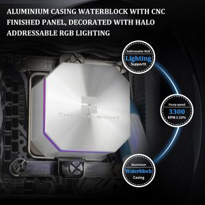 Refroidisseur d'eau pour processeur Thermalright Frozen Edge 240 blanc, 3 ventilateurs PWM de 12 cm, pompe efficace à commande PWM 3300 tr/min - Product Image 5