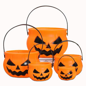 Cross-border Halloween Portable <b>Witch</b> Jack-o-lantern, Black Flame Candy Bucket Show <b>Decorative</b> Props - Product Image 2