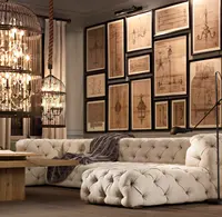 इतालवी शैली आधुनिक फैशन इनडोर फर्नीचर chesterfield कमरे में रहने वाले सोफे