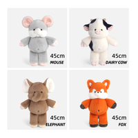 Boneka Tikus Lari Bordir Bobova, Isian Kapas PP, Kain Polyester Super Lembut, Bahan Mesh, Pereda Stres, Hadiah Ulang Tahun