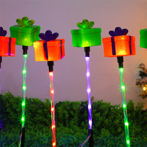 Festive <strong>Candy</strong> Cane <strong>Little</strong> Lollipop Stick Flower <strong>and</strong> Star Light Set Enchanting Garden Holiday Christmas Decorations - Product Image 6