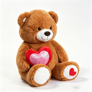 Oso de peluche personalizado, oso de peluche con corazón, oso de peluche relleno, oso de peluche con corazón de amor - Product Image 1