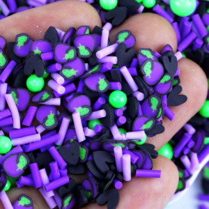 Mélange de cœurs noirs en argile polymère pour Halloween, 1kg, pour décoration d'ongles, bricolage, nail art - Product Image 2