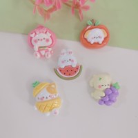 Cabochons en résine animaux et fruits 25mm – Cabochons fantaisie en résine animaux et fruits – Décorations mignonnes pour loisirs créatifs