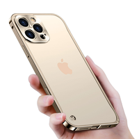 Coque de protection intégrale transparente mate avec cadre métallique pour iPhone 18 Pro Max, compatible avec iPhone 17 et 16