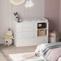 Table à langer blanche pour bébé, commode à 5 tiroirs, commode de chambre d'enfant