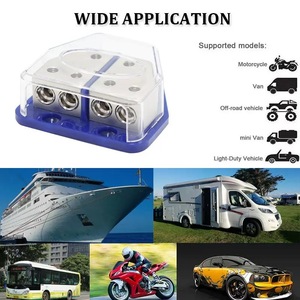 บล็อกจ่ายไฟและสายดินแบบแยกส่วน 4GA 12-24V ขั้วต่อแบบสกรูทองแดงแท้ สำหรับรถยนต์ เรือ รถบรรทุก รถจักรยานยนต์ - Product Image 6