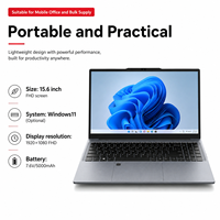 Nuovo Laptop da 15.6" con Intel Celeron 5205U, SSD da 256GB, Schermo IPS Full HD, Tastiera Inglese per Uso Domestico e Studentesco, Windows 11 Opzionale