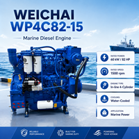 Moteur diesel marin SCDC WEICHAI WP4 Series WP4C82-15 turbocompressé 60 kW 82 CV refroidi par eau pour bateau de transport fluvial