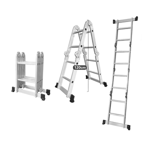 Échelle pliante <span class=keywords><strong>en</strong></span> alliage d'aluminium, échelle à quatre sections avec connexion multi-articulée à <span class=keywords><strong>angle</strong></span> droit, <span class=keywords><strong>escalier</strong></span> d'ingénierie - Product Image 1