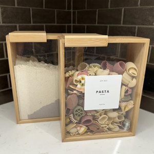 Müslispender aus Bambus, Lebensmittelbehälter, Spender für Lebensmittel, Küchen-Organizer und Aufbewahrung, Lebensmittelbehälter & Müslispender - Product Image 2