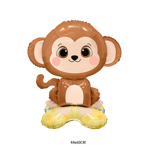 Vente en gros de ballons en aluminium de dessin animé mignon Nouvel An Lion et Panda Animaux de fête de la jungle-Se tenir debout - Product Image 3