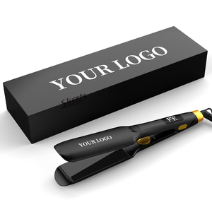 Plancha profesional de pelo de queratina para salón de titanio nano, plancha plana con etiqueta privada lcd - Product Image 1