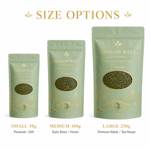Sachet Doypack refermable pour chewing-gum au thé vert Longjing <span class=keywords><strong>Dragon</strong></span> Well, qualité alimentaire, personnalisable, cadeau impérial du Lac de l'Ouest - Product Image 3