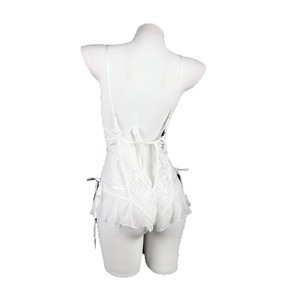 Lemon Story Body de encaje sexy para mujer, de una pieza, color blanco, con perlas y volantes, para uso íntimo, 9148 - Product Image 4