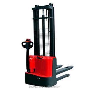 Sıcak satış JINGEER yarı elektrikli manuel Forklift paleti kamyon 1200mm çatal uzunluğu pnömatik lastikler ayakta operasyon - Product Image 3