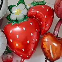 Nouveaux Ballons en Aluminium Épais en Forme de Fraise, Décorations de Fête Thème Fruit Pastèque Gonflables pour Enfants