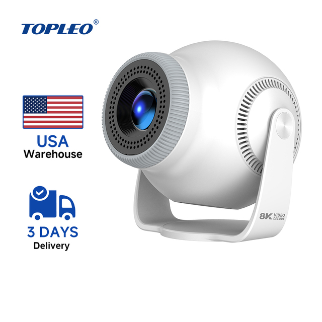 Topleo Android Projector hd 8k Video Smart Home Lcd Home Theater TP360 Android 14 8K LCD Projector