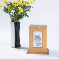 Urnas de Cremación de Madera para Mascotas, para Cenizas de Perros y Gatos, Caja de Recuerdo Funeraria de Madera con Foto Grabada con Láser Personalizada, con Bolsa de Terciopelo