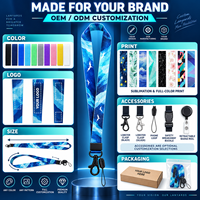 Lanière de téléphone en polyester personnalisée avec logo imprimé, sangle de cou détachable pour téléphone portable, porte-badge et porte-clés, vente en gros