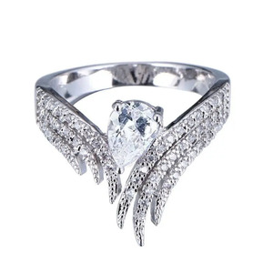 Anello di fidanzamento a goccia per donna, elegante gioiello da dito per matrimonio - Product Image 6
