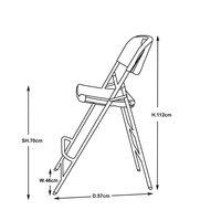 Tabouret de bar pliant robuste avec dossier et repose-pieds pour bar, pub, café, événementiel, location, chaise haute en plastique HDPE pour jardin et extérieur