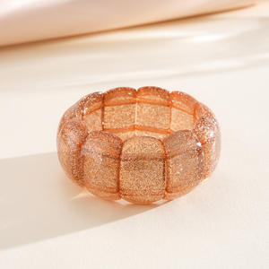 Pulsera Elástica Cuadrada de Acrílico J, Brazalete de Moda Exagerado Personalizado, Joyería de Mano Minimalista de Lujo para Mujer - Product Image 6