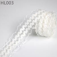 Vente en gros du fabricant, Meilleure vente : Bordure de dentelle brodée de 3CM-5CM, Dentelle Cluny à œillets, en stock, Tissu soluble dans l'eau