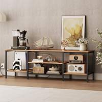 Meuble TV/Support TV Moderne en Bois Personnalisé avec Étagères Ouvertes, Écologique, pour Téléviseurs 65 Pouces et Plus, Idéal Salon et Chambre à Coucher