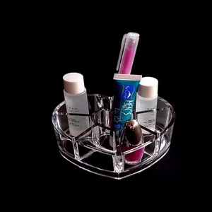 Heart Shape Make-up Organizer Clear Acrylic Cosmetic Display Storage Box Display Holder