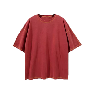 2025 verano en blanco al por mayor hombres lavado ácido camiseta desgastada Vintage Oversize camiseta adentro hacia fuera hombres diseño inverso camiseta - Product Image 3