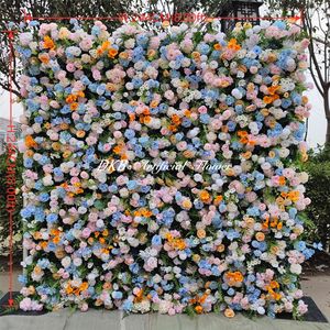 Custom 3D Silk Wedding Artificial Flower Wall Backdrop Curtain Wedding Decoration Backdrop Roll up Rose Flower Wall - Product Image 2